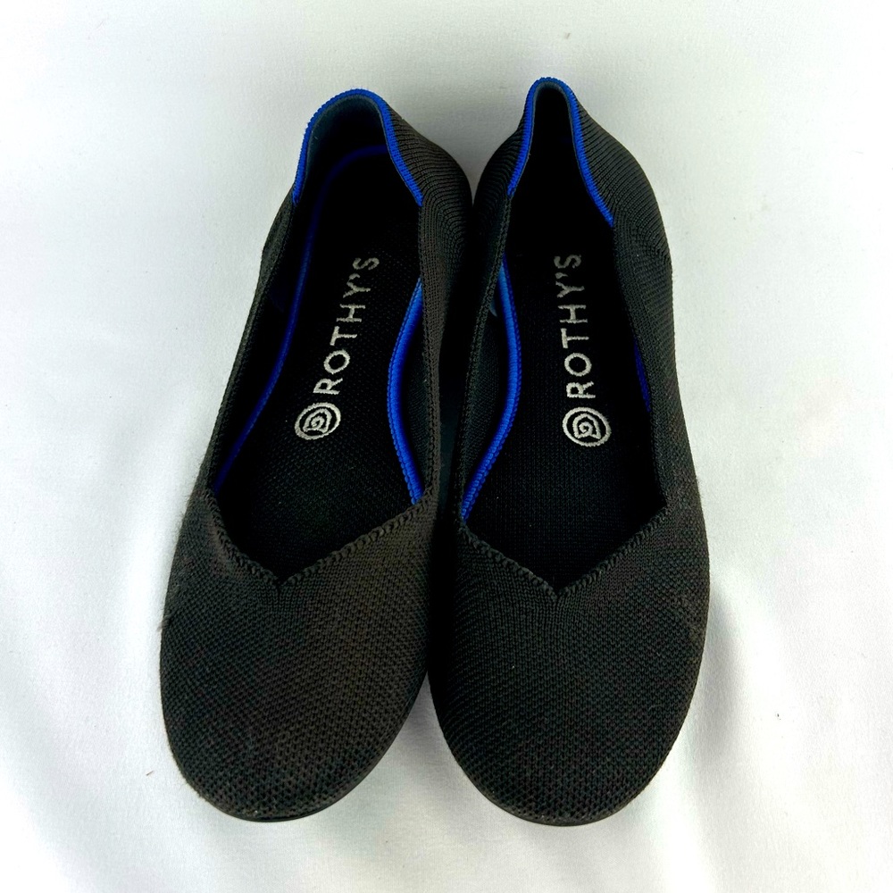 Rothys The Flat Shoes Slip-on Black Size 8 Round Toe Ballet